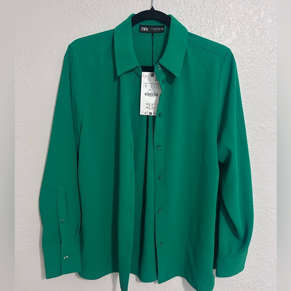 Zara Green Button-Up Shirt - SOLD